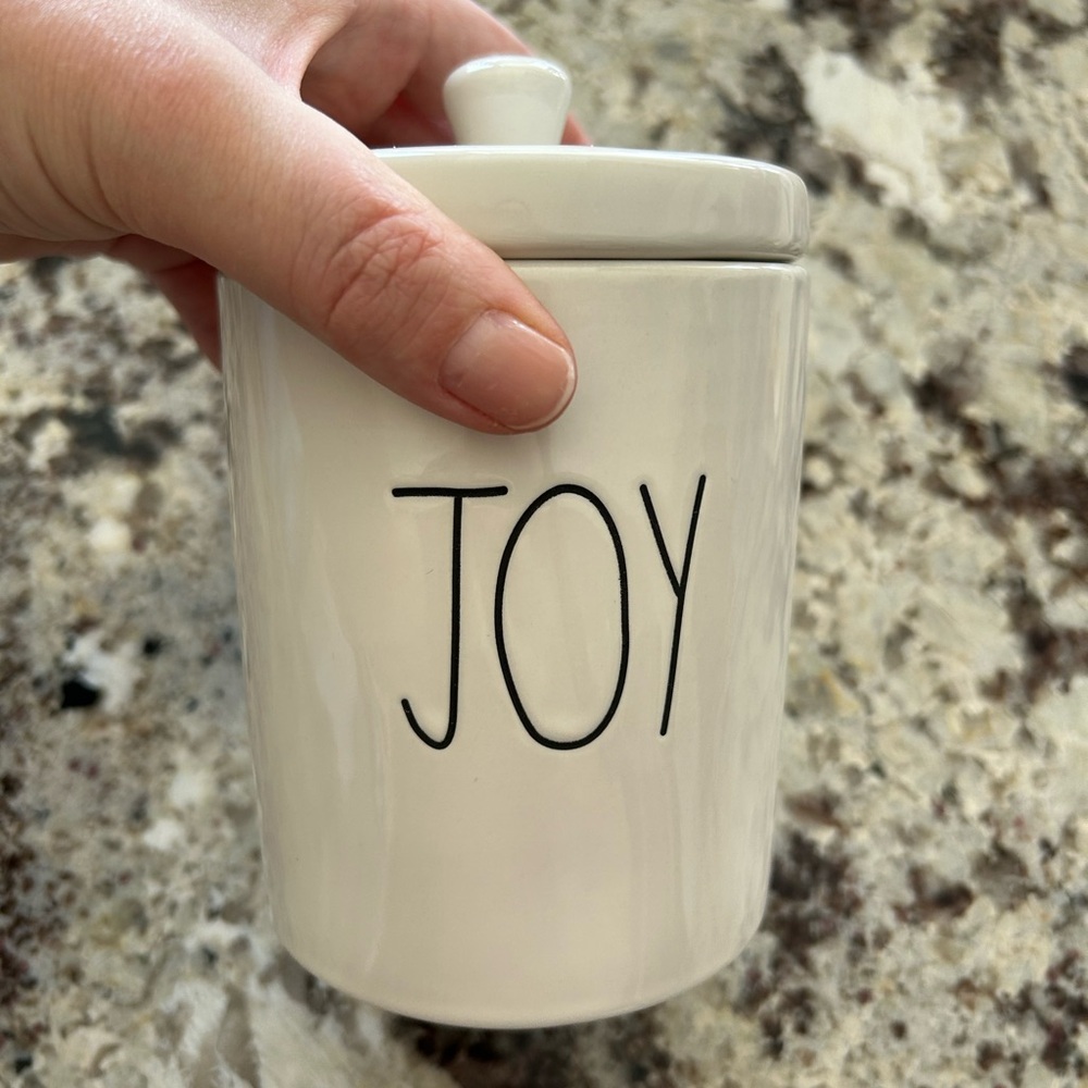 Rae Dunn Holiday Joy Ceramic Container with Lid